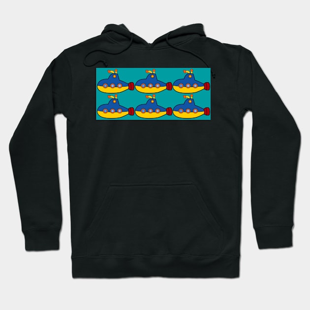 Cartoon submarine pattern Hoodie by LukjanovArt